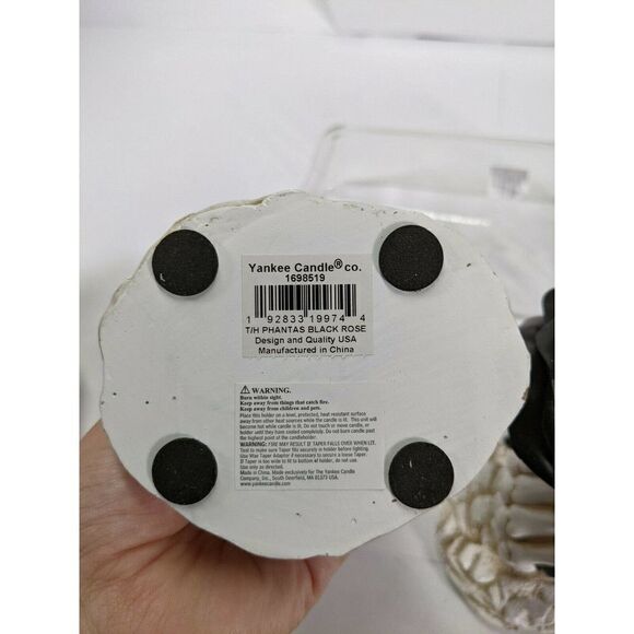 Yankee Candle Halloween Taper Holder Skeleton Black Rose  HolderPHANTASMAGORIA - Picture 6 of 7